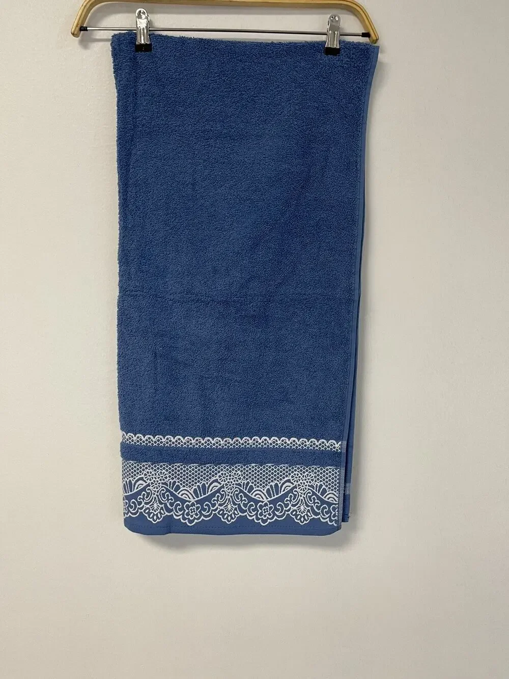 Alex Turkish Towel Blue Bath Cotton Sauna Embroidered Lightweight A4